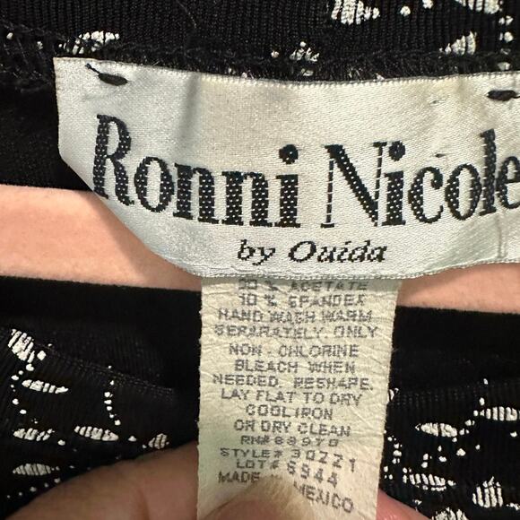 Vintage 90s Y2K Black Slinky Floral Print Mini Babydoll Grunge Dress Medium - Picture 5 of 5